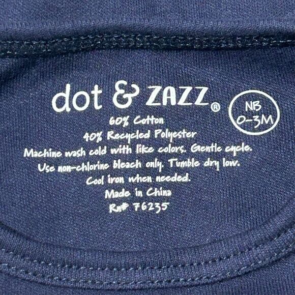 Dot & Zazz Baby Boys "Earning My Stripes" One Piece Tiger Blue Button NB 0-3 Mth - Picture 6 of 7